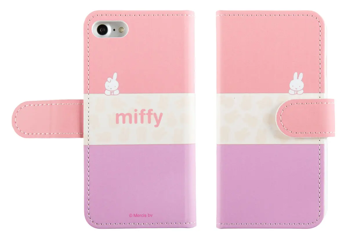 ミッフィー スマホケース 『ミッフィー&ダーン・ピンク』かわいい手帳型ケース iphone android - muomou SHOP