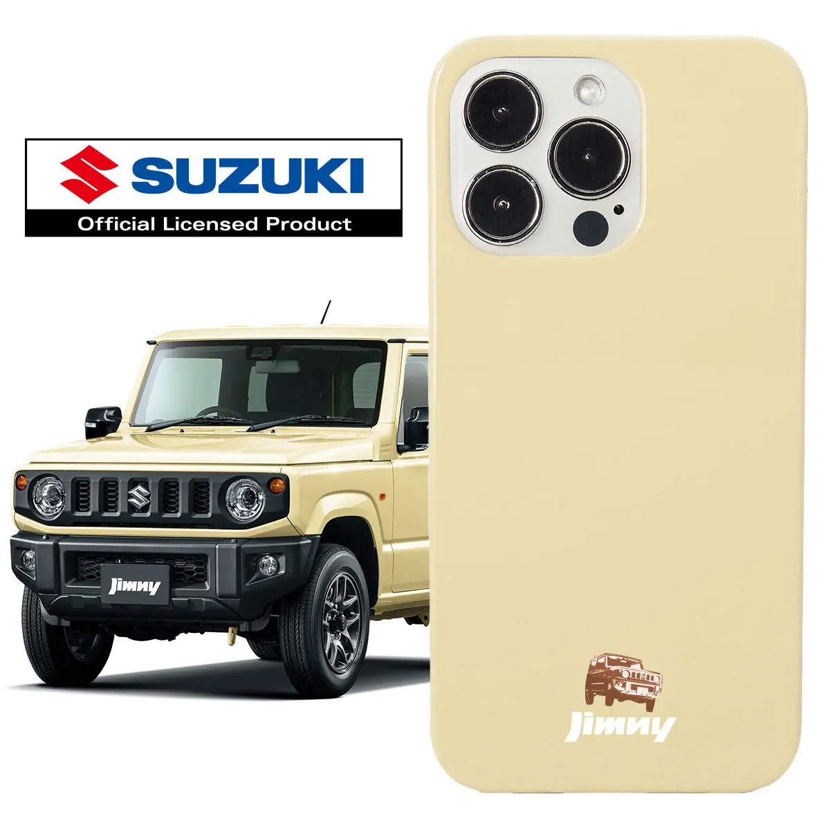 ジムニーのボディと同じ色 スマホケース『Jimny シフォン アイボリー 
